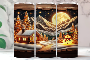 3D Carved Wood Christmas Tumbler, a Background Photo by LamanAzalea