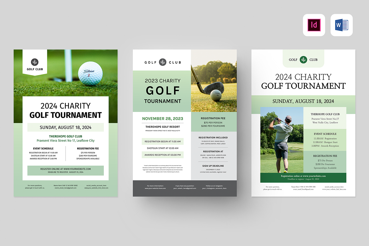 Golf Event Flyer Bundle, a Flyer Template by Leaflove (Photo 1 of 6)