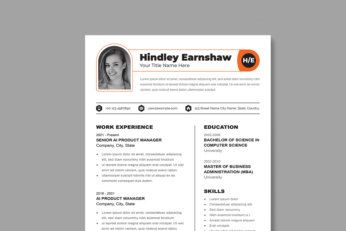 Resume Template Layout, a Resume Template by MightyDesign (Photo 4 of 8)