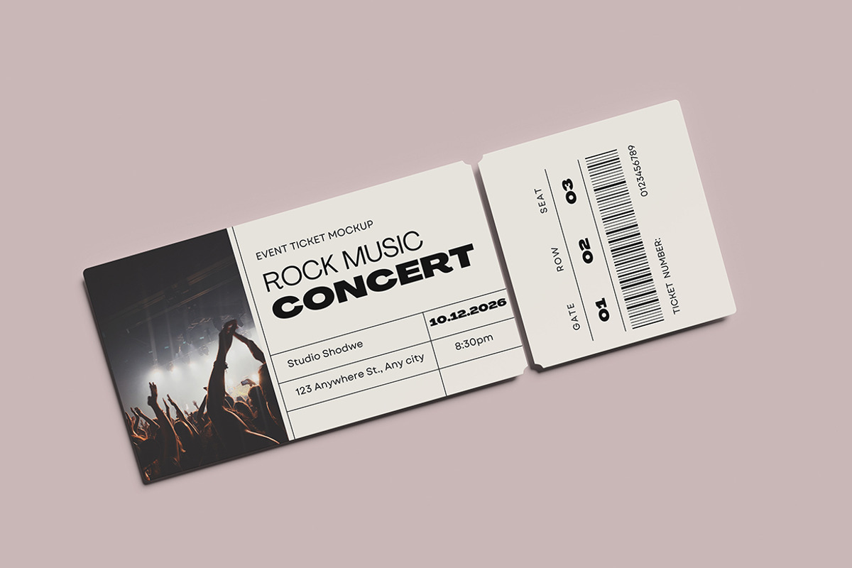 Cinema Ticket Mockup, a Product Mockup by bimockup (Photo 2 of 6)