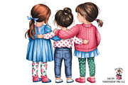 Three Girls Hugging PNG Bundle, a Graphic by Clipart Bloom (Thumbnail 6 of 11)