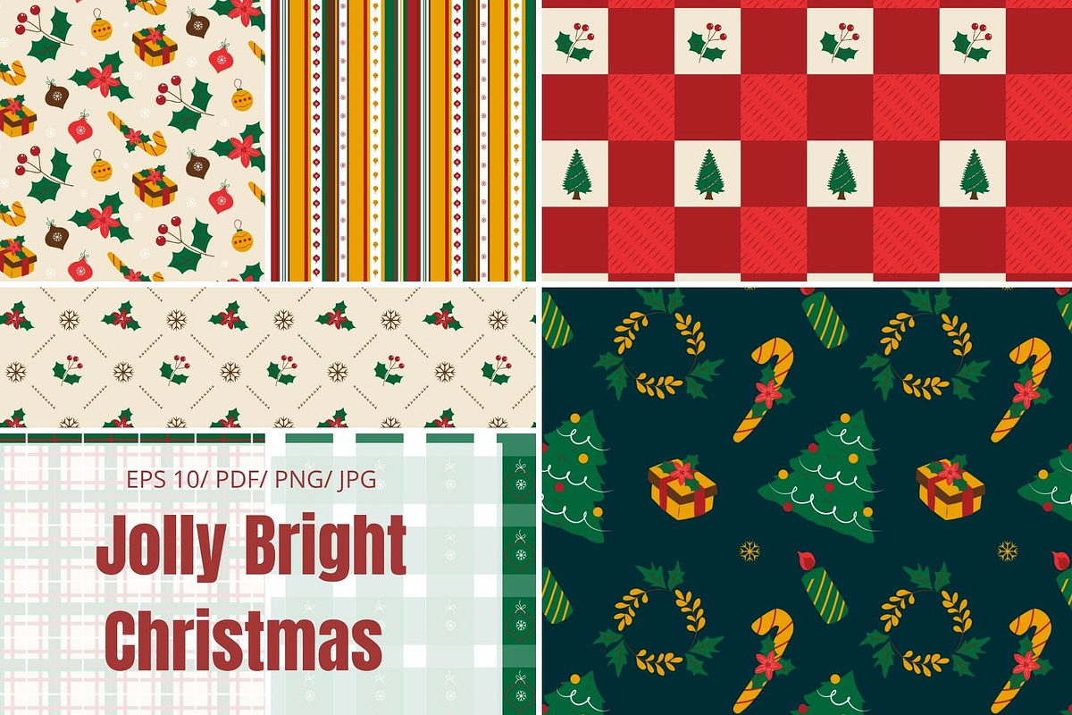 Jolly Bright Christmas Pattern Set, a Pattern Graphic by ItsReksita Pattern (Photo 1 of 11)
