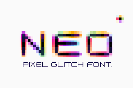 Neo Pixel pixel hologram glitch font, a Symbol Font by kaer_shop