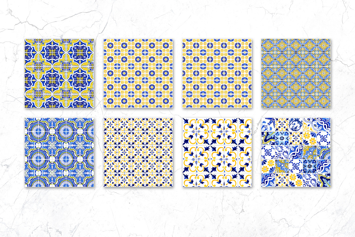 Portuguese Tiles Digital Papers, a Pattern Graphic by ilonitta (Photo 4 of 11)