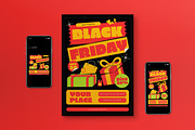 Black Mid Black Friday Flyer Set, a Flyer Template by graphicook (Thumbnail 1 of 3)