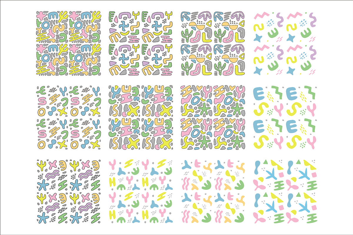 mixed abstract seamless pattern back, a Pattern Graphic by Brainware Graphic (Photo 2 of 4)
