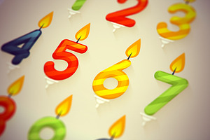 Colored Glossy Birthday Cake Candles