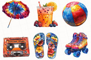 Funky Summer Clipart, an Illustration by OK Design (Thumbnail 2 of 5)
