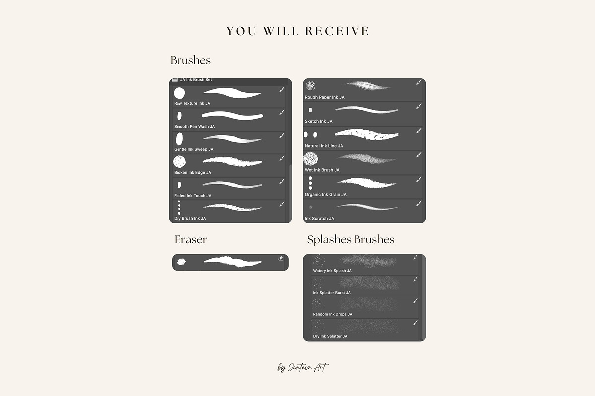 Photoshop Ink Brushes, a Brush Add-On by Jenteva Art (Photo 11 of 12)