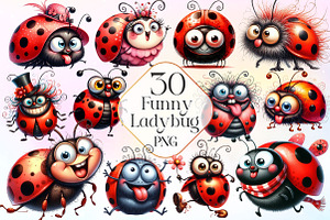 Funny Ladybug Sublimation Clipart