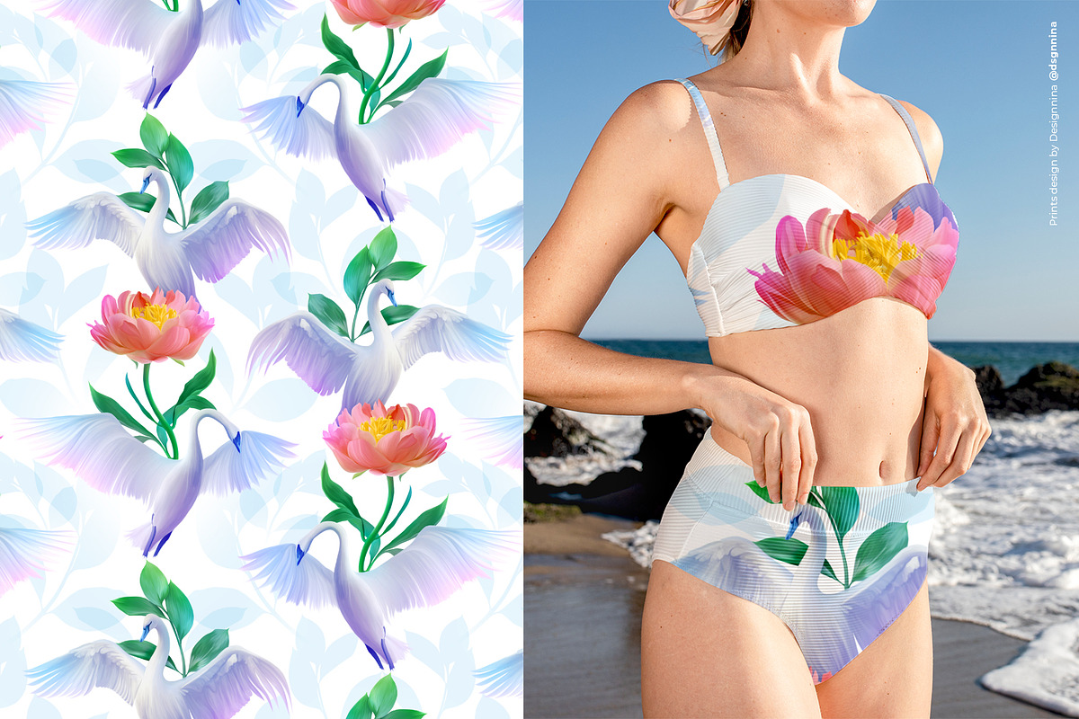Swan Romance — Seamless Pattern, a Pattern Graphic by Designnina Shop (Photo 4 of 13)