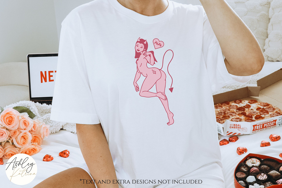 7 Devil Pinup VDay Girls Clipart, a Person Illustration by Ashley Katrina (Photo 5 of 9)