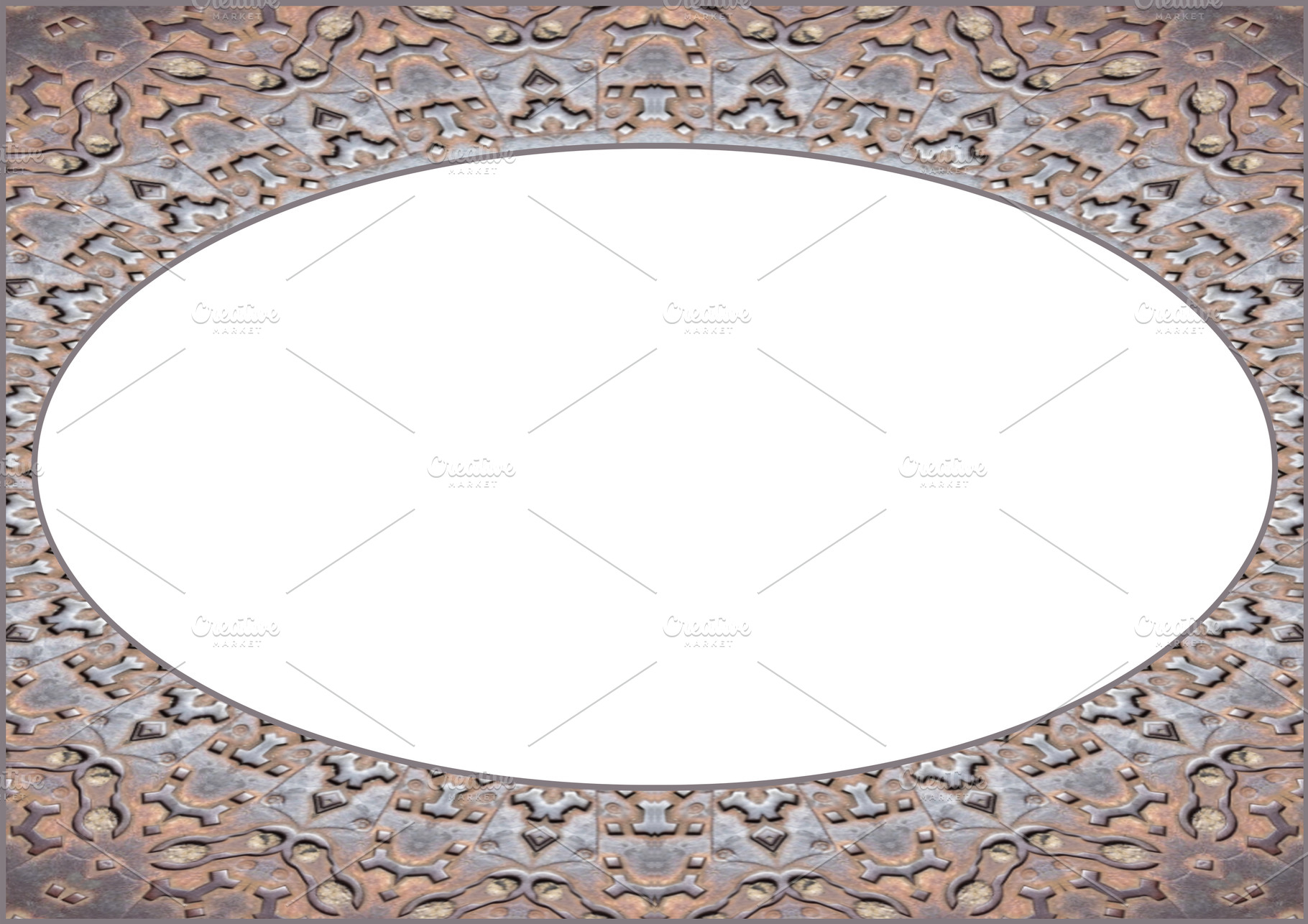 Blank frame with iron decorated patterned edges, an Abstract Photo by DanFLCreativo