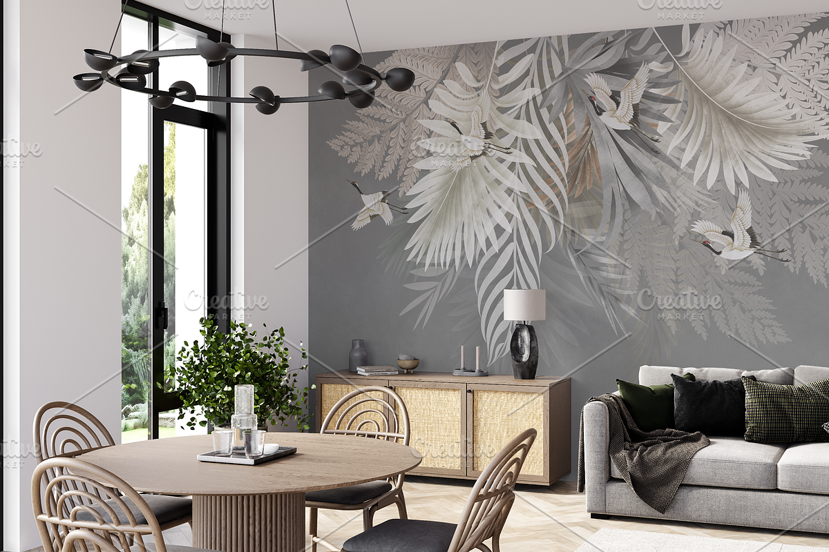 Wallpaper mockup Living room scene, a Household Mockup by Hunny Badger (Photo 1 of 7)