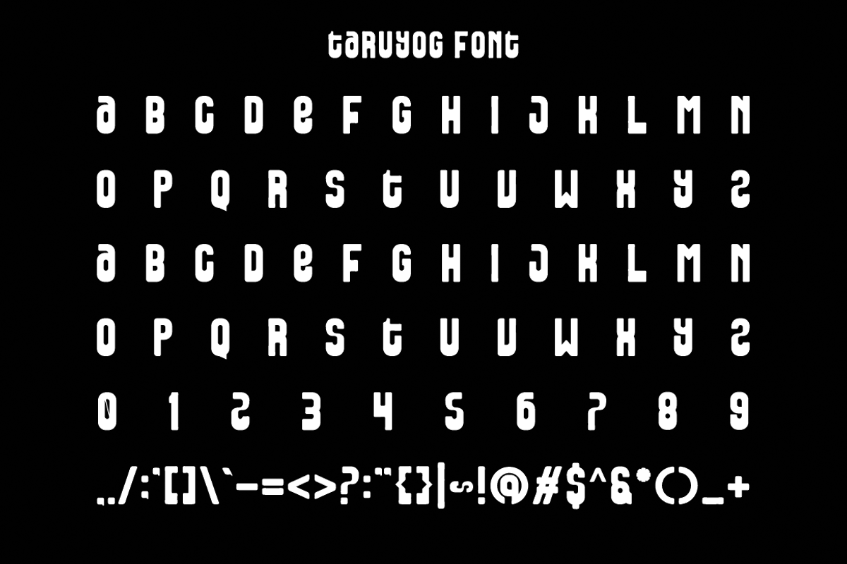 Taruyog - Retro Label Font, a Sans Serif Font by Iqsiart Studio (Photo 5 of 6)