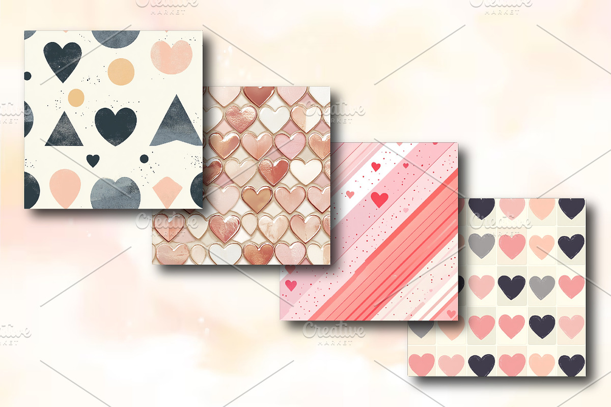 Modern Valentine Geometric Pattern, a Background Photo by RobertsArt (Photo 4 of 5)