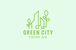 Green city logo icon illustration, a Branding & Logo Template by Dyn Studio