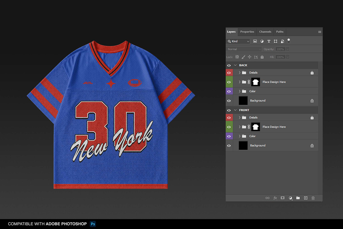 American Football Jersey Mockup, a Shirt Mockup by Irhasalfahad (Photo 4 of 4)