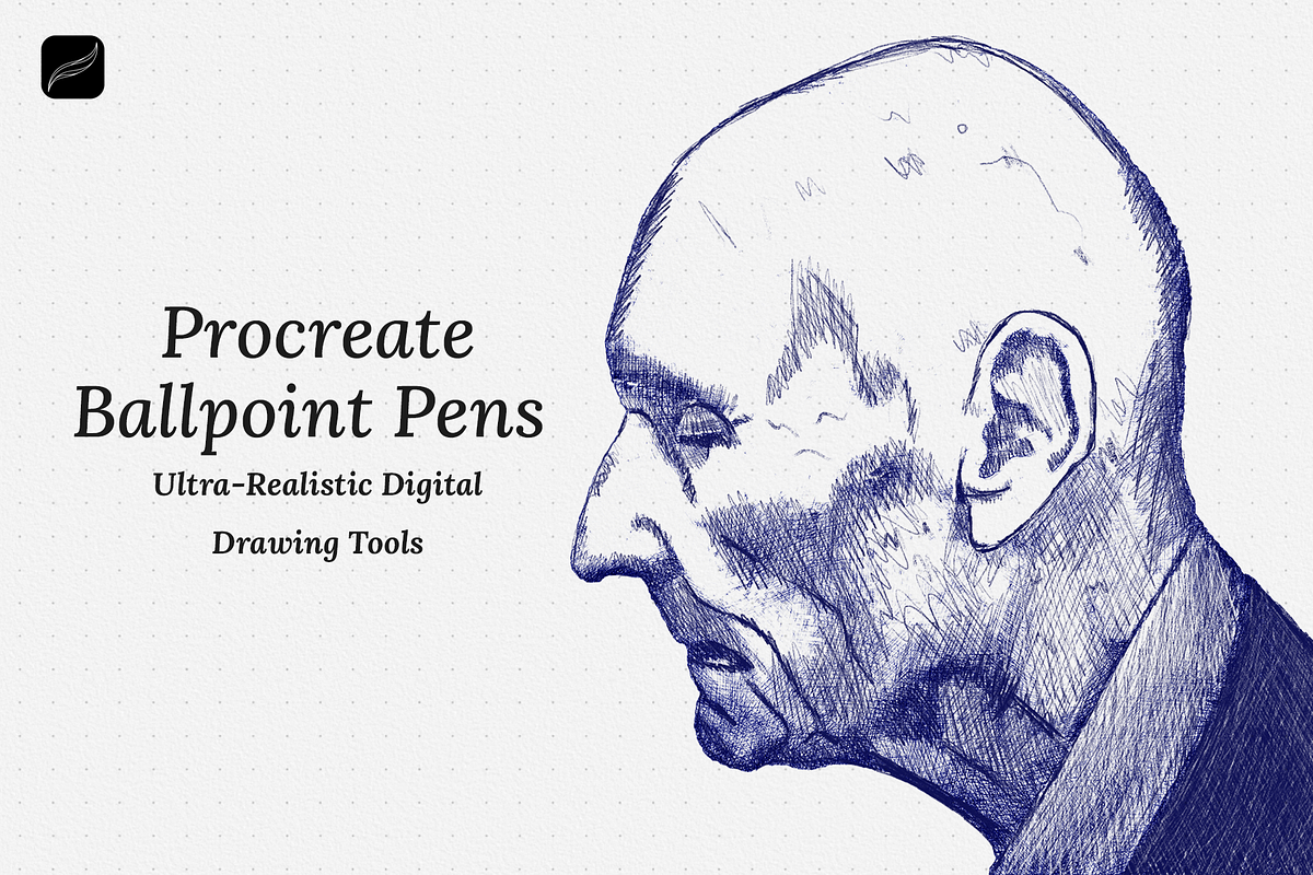 Procreate Ballpoint Pens Set, a Brush Add-On by Brush Moment (Photo 1 of 13)