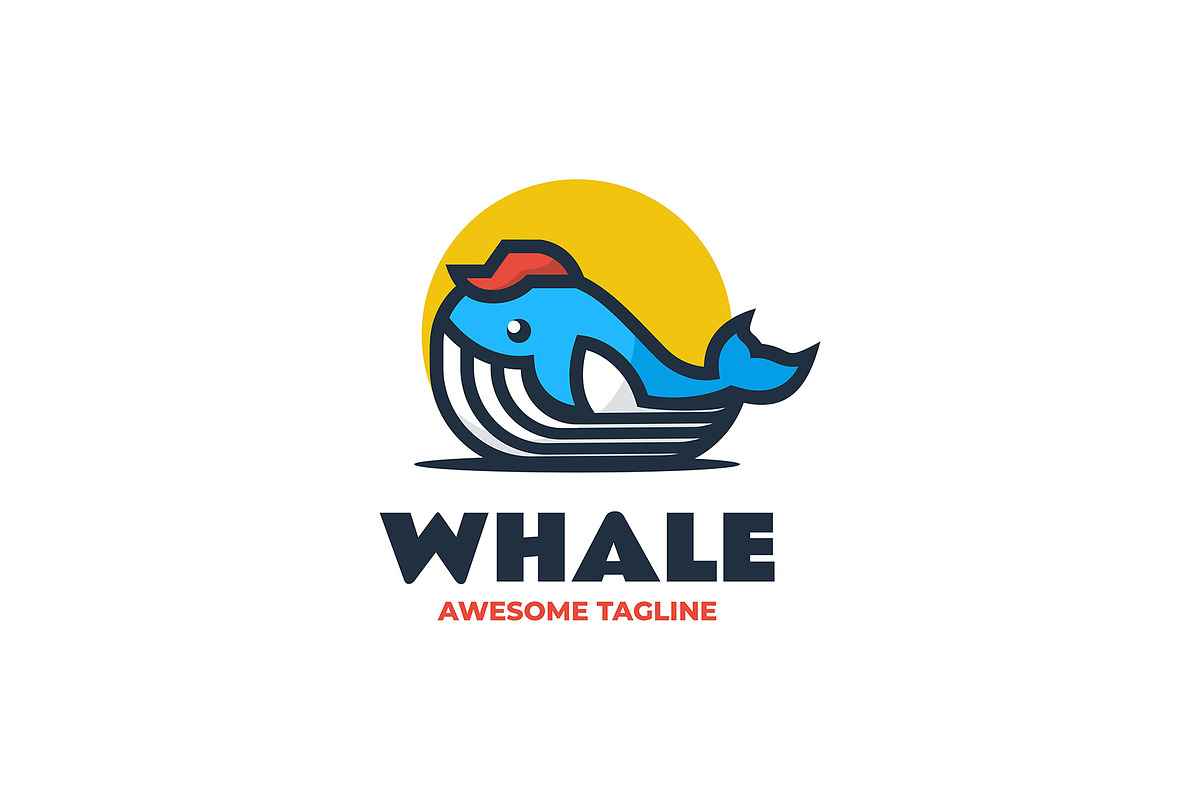 Whale Simple Mascot Logo, a Branding & Logo Template by Artnivora.Std