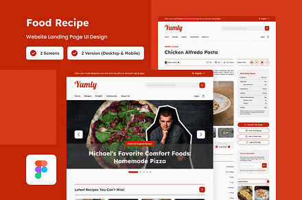 Yumly - Food Recipe Landing Page, a Landing Page Template by twinstd