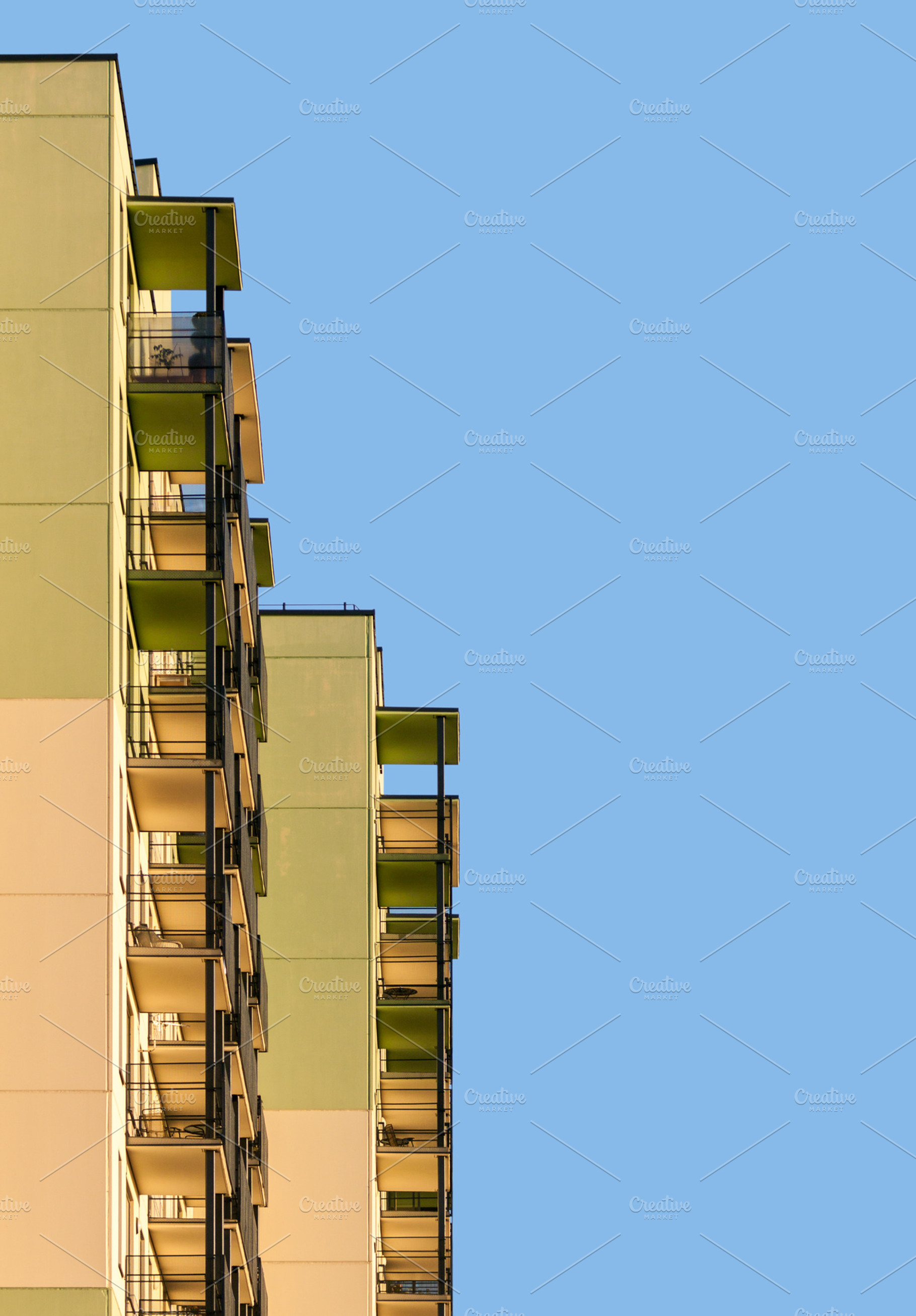 Abstract modern apartment building, an Architecture Photo by BOOCYS