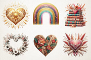 Boho Valentine Clipart Bundle, an Illustration by RobertsArt (Thumbnail 3 of 7)