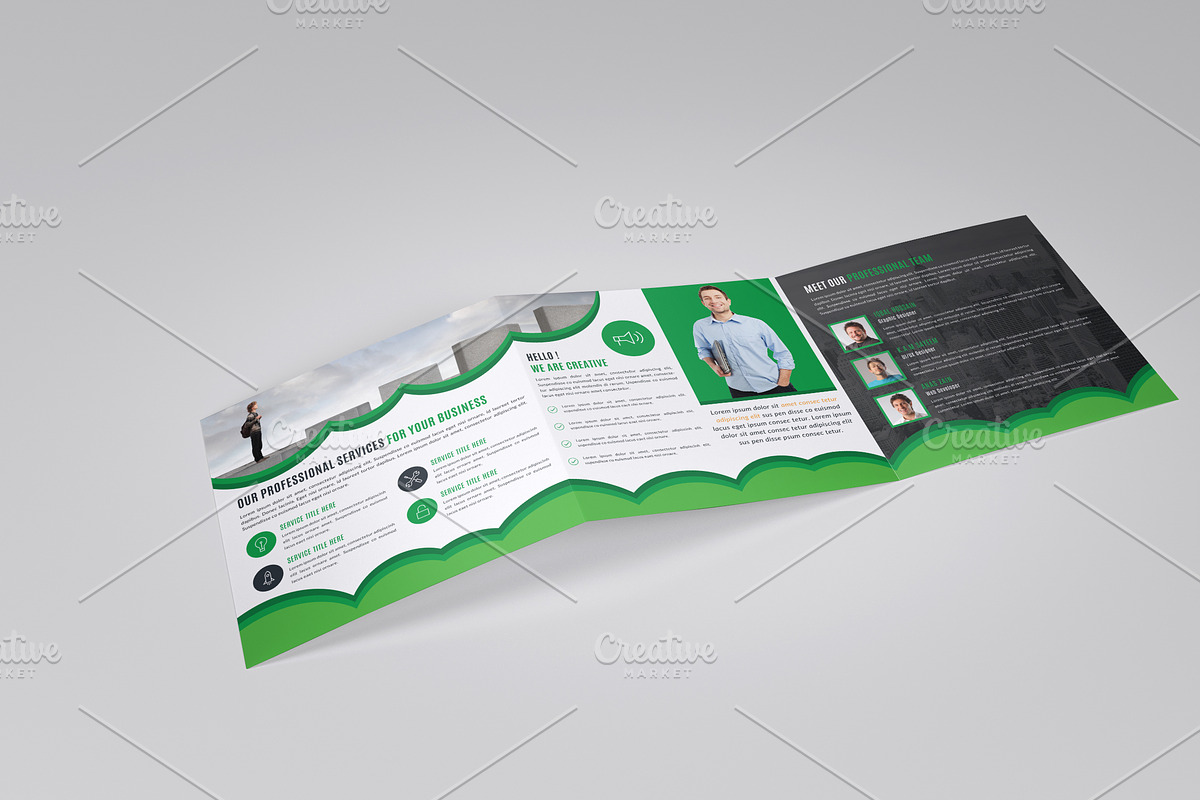 Square Tri-Fold Brochure Template, a Brochure Template by Alice_s (Photo 5 of 6)
