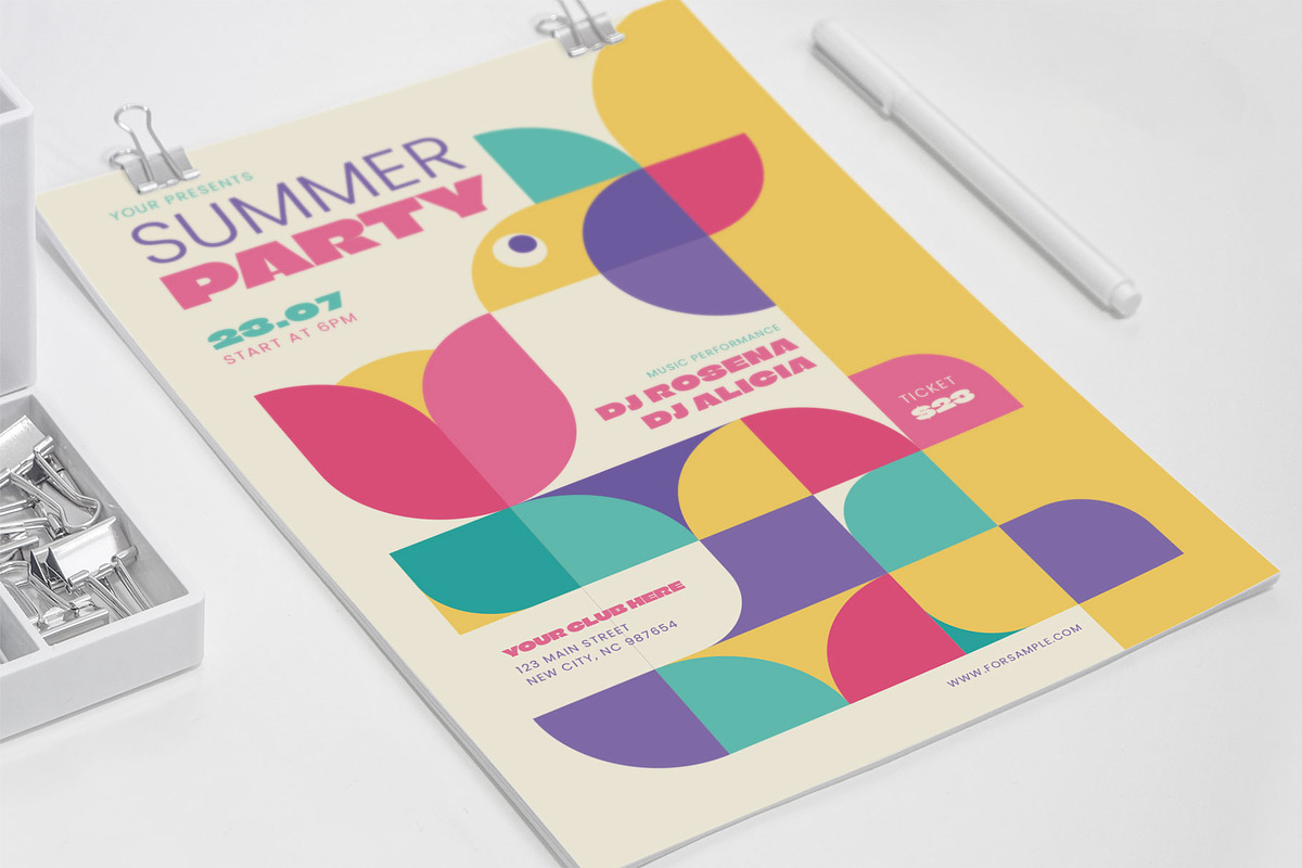 Summer Party Geometry, a Flyer Template by Me55enjah Design (Photo 4 of 4)