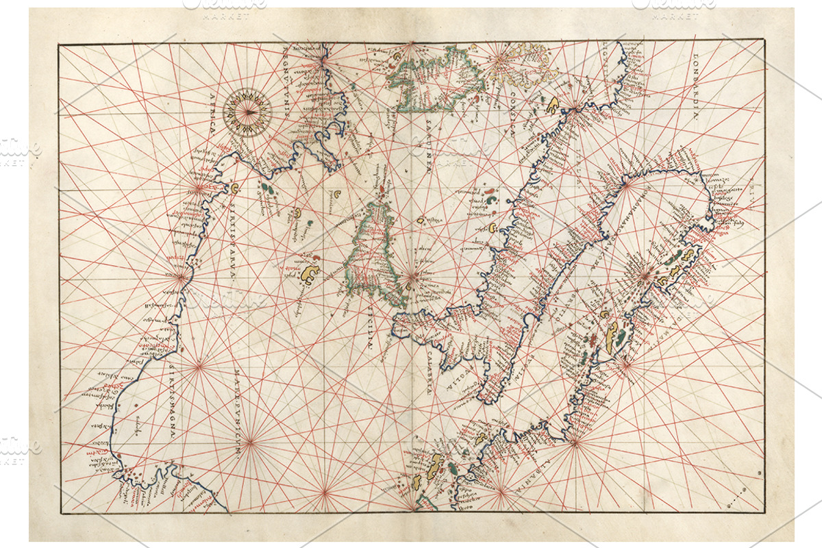 Antique Nautical Charts, a Texture Graphic by Blue Line Design (Photo 12 of 21)