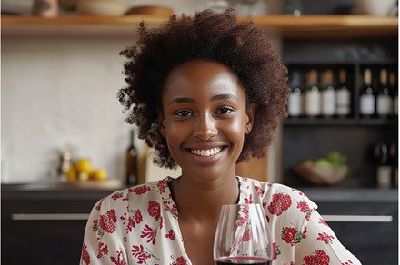 Smiling young woman holding wine, a Person Photo by Lermont51