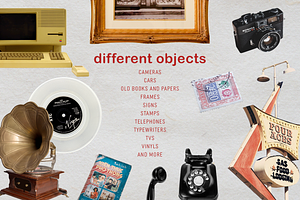 60 Vintage Objects Collage Creator