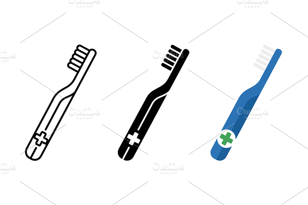Medical Toothbrush Vector Icon Set, an Object Graphic by Artonix (Photo 2 of 3)