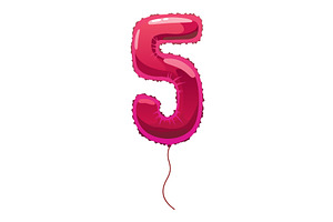 Helium pink balloons number, an Object Illustration by Things for designers
