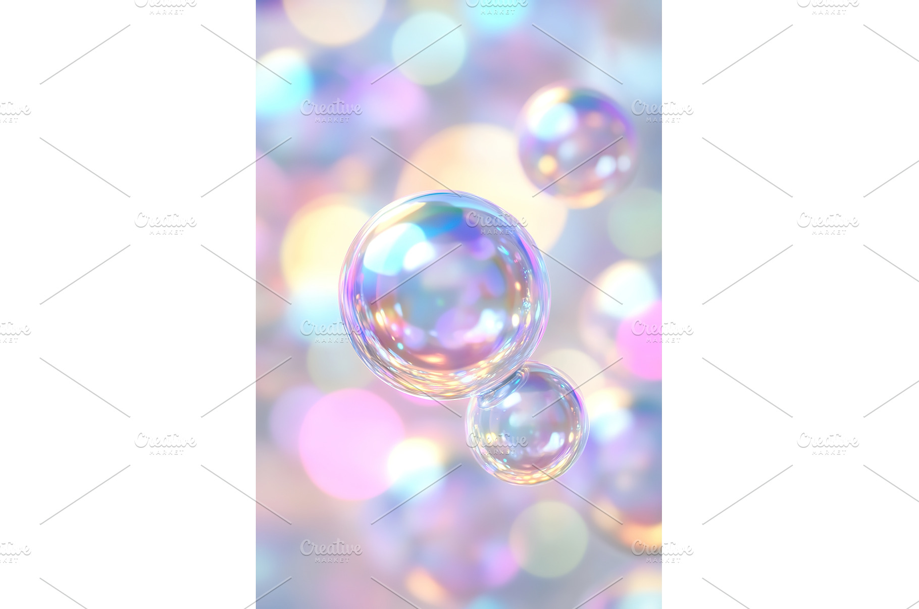 Close up of iridescent soap bubbles, an Abstract Photo by Lermont51