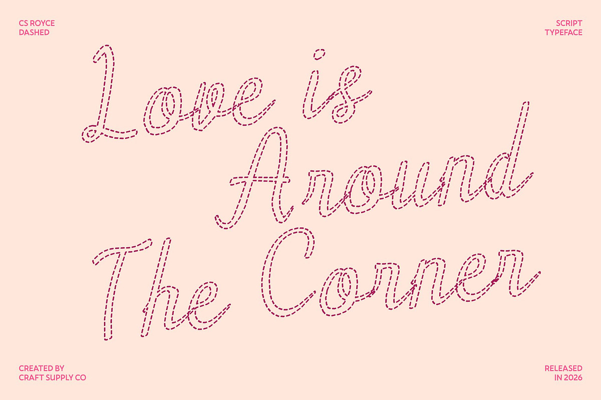 CS Royce Dashed, a Script Font by Craft Supply Co. (Photo 2 of 8)