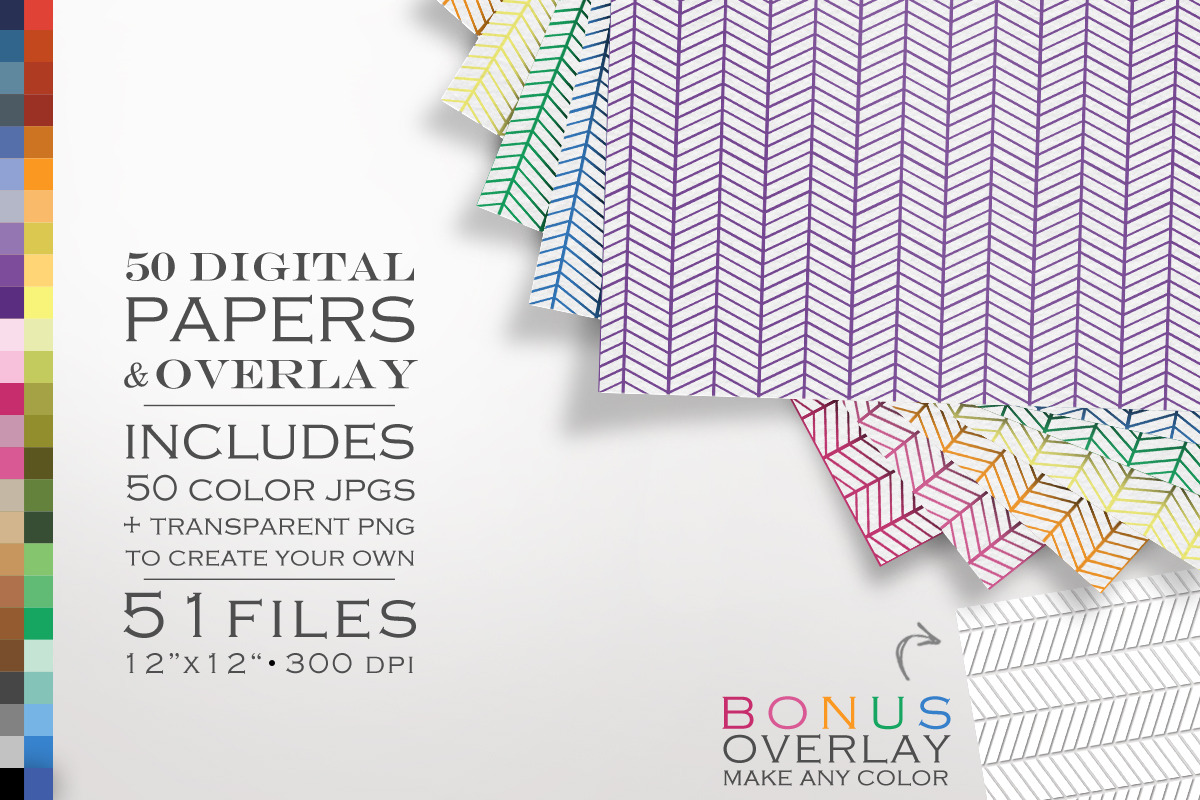 51 Piece Chevron Lines Paper
