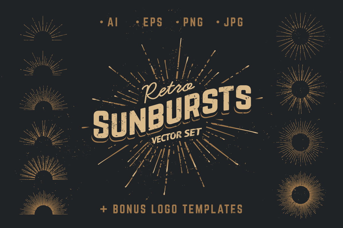 Retro Sunbursts, a Decorative Illustration by Vecster (Photo 1 of 4)