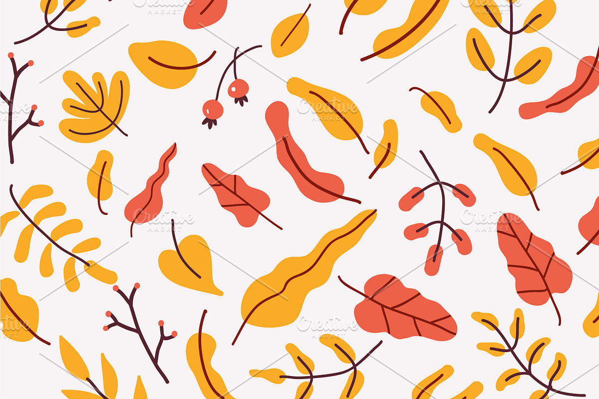 Autumn leaves and plants flat set, an Object Graphic by Vector_Art (Photo 4 of 7)