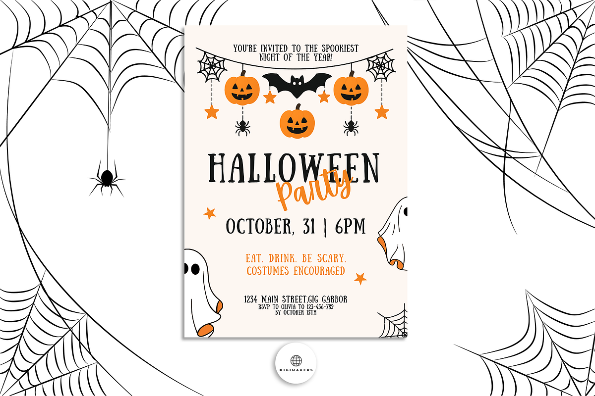 Halloween Invitation Template Bundle preview 6