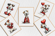 Whimsical Valentine Dogs Clipart, a Seasonal Illustration by Rose Art (Thumbnail 5 of 6)