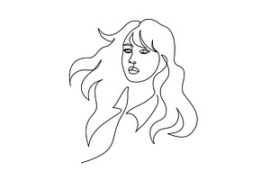Abstract portrait of pretty young, a Person Illustration by Valenty