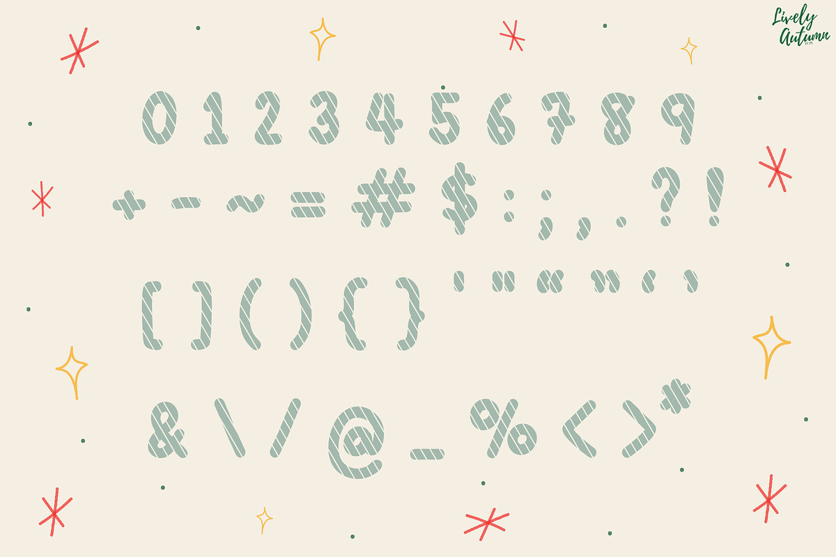 Holiday Stripes | Handwriting font, a Handwritten Font by LivelyAutumn11.11 (Photo 3 of 5)