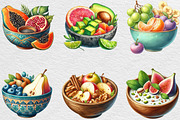 Watercolor Healthy Fruit Bowls, an Illustration by Black Bird Studio (Thumbnail 2 of 6)