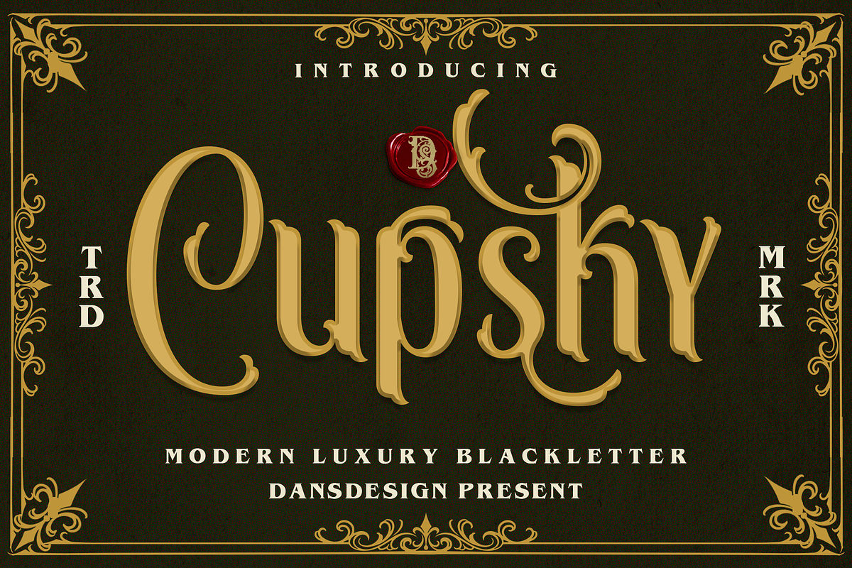 Cupsky, a Blackletter Font by dansdesign (Photo 1 of 6)