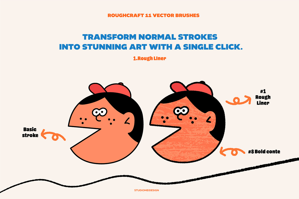 Rough Craft 11 VECTOR Brushes, a Brush Add-On by Studio Mei Design (Photo 10 of 13)