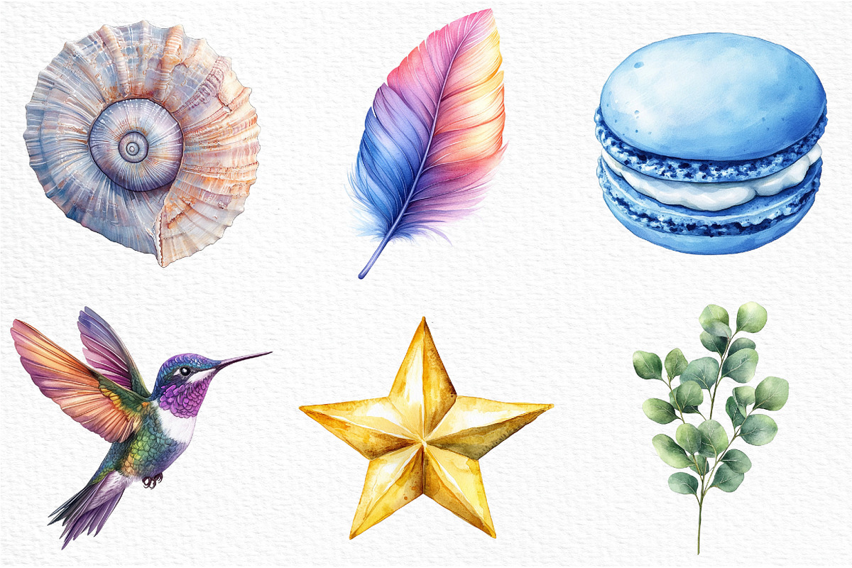 Watercolor Pastel Whispers Clipart, an Illustration by Craft Nest (Photo 3 of 6)