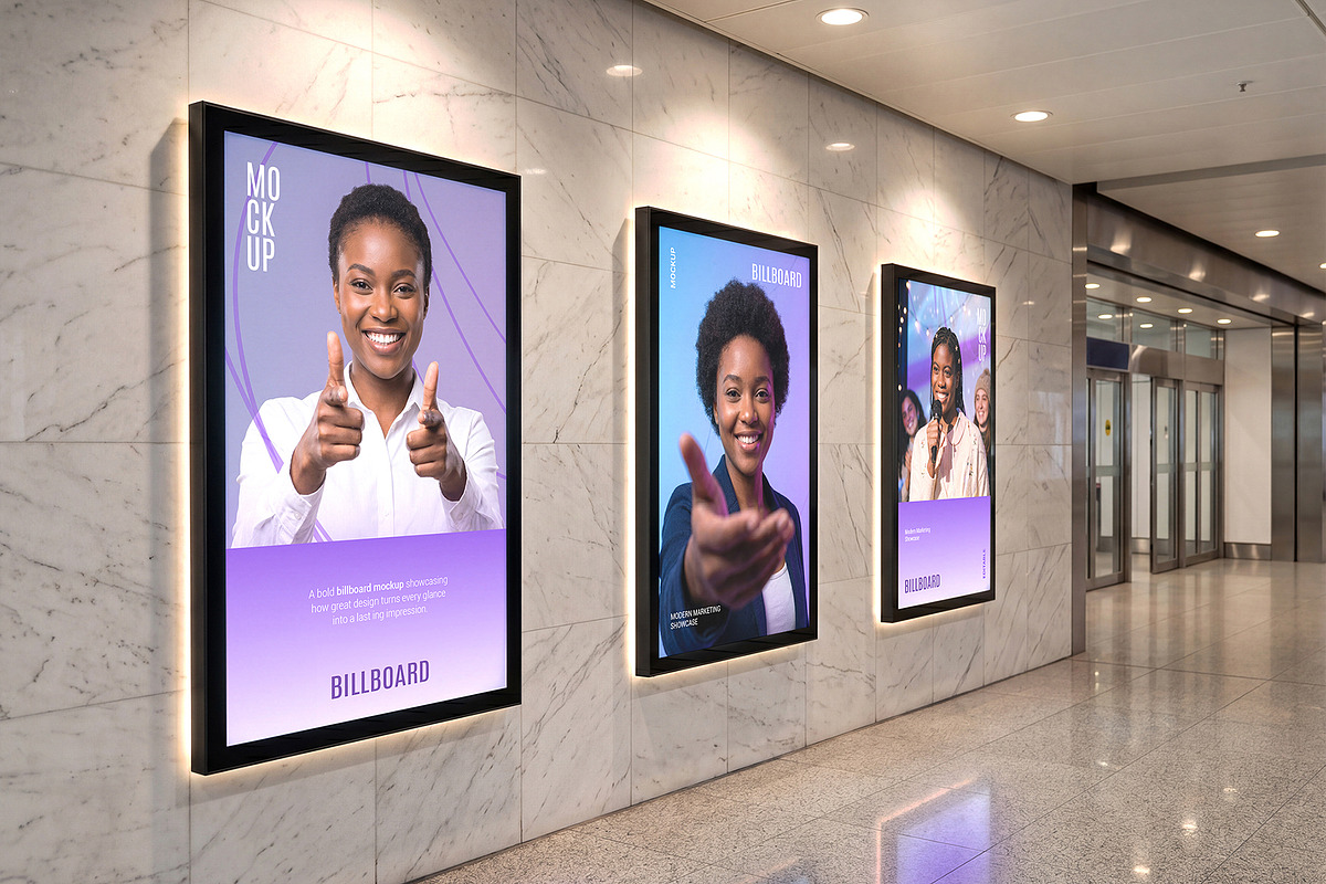 Indoor Billboard Mockup Bundle, an Advertising Mockup by graphypix (Photo 13 of 13)