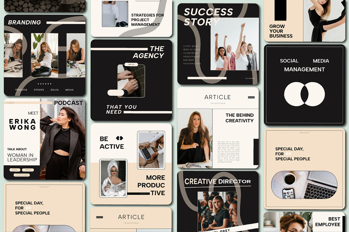 Canva Digital Marketing Agency Kit, a Social Media Template by SecondBrain Store (Photo 3 of 9)