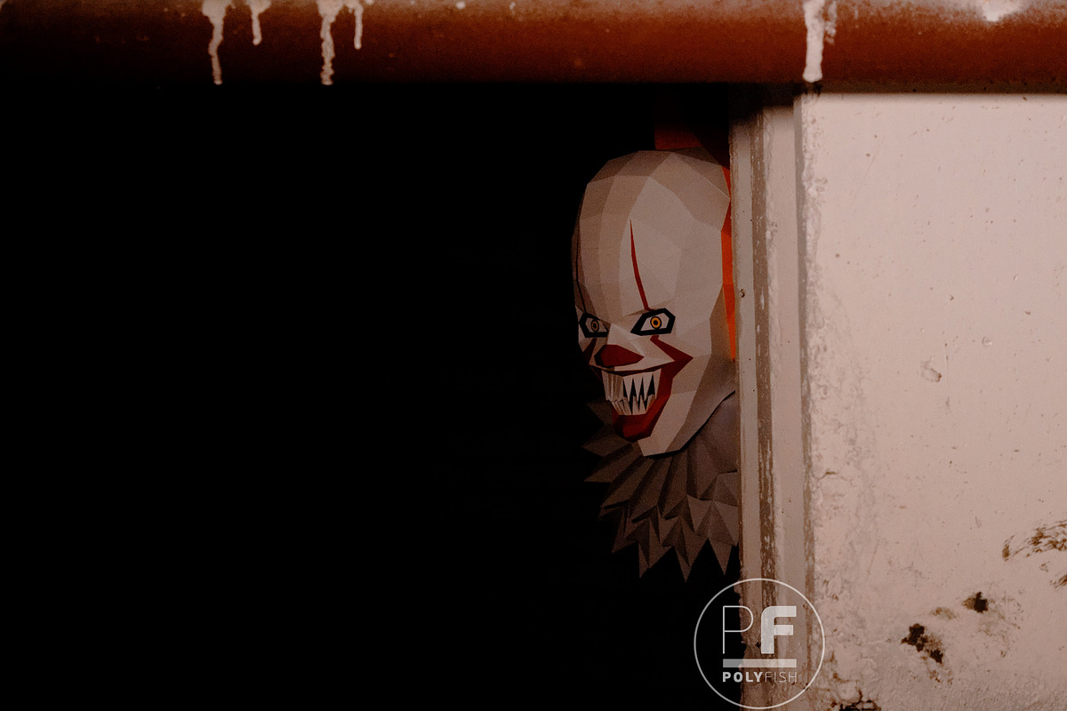 DIY Pennywise 2019 3D model template, a Templates & Theme by PolyFish (Photo 3 of 7)